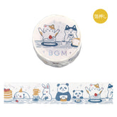 BGM washi tape with cute animals at a dinner party