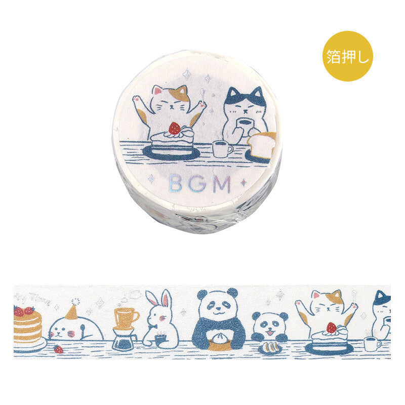 BGM washi tape with cute animals at a dinner party