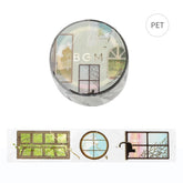 BGM washi tape featuring window scenery