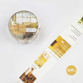 BGM washi tape featuring yellow tones city scenes