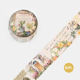 BGM washi featuring maximalist flowers illustrations and text