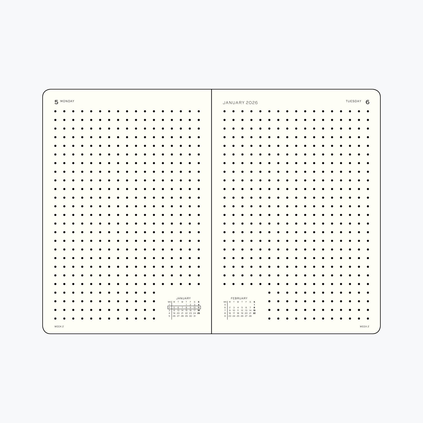 Leuchtturm1917 - 2026 Diary - Daily Dotted - A5 - Forest Green