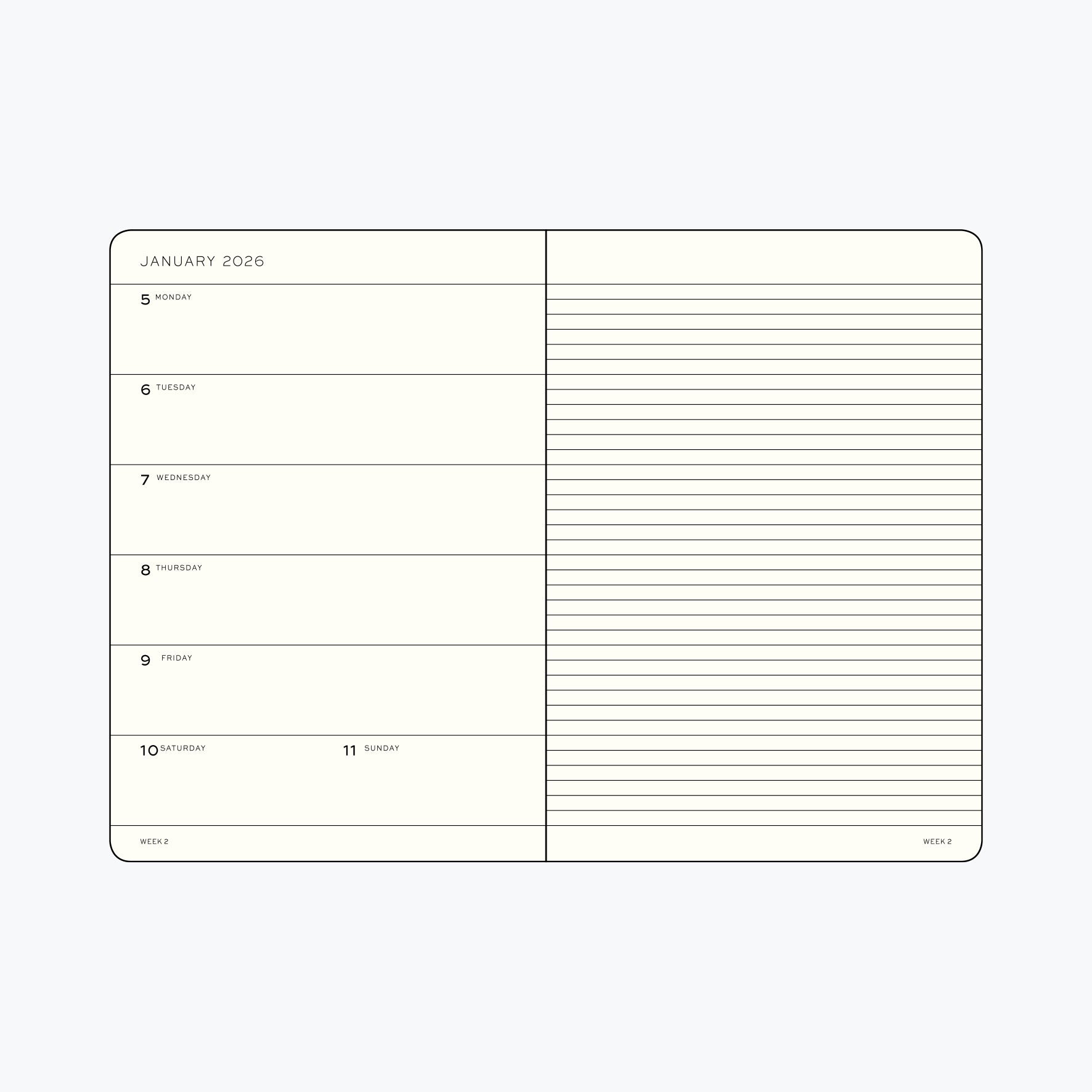 Leuchtturm1917 - 2026 Diary - Weekly Notebook - A5 - Navy (Hard)