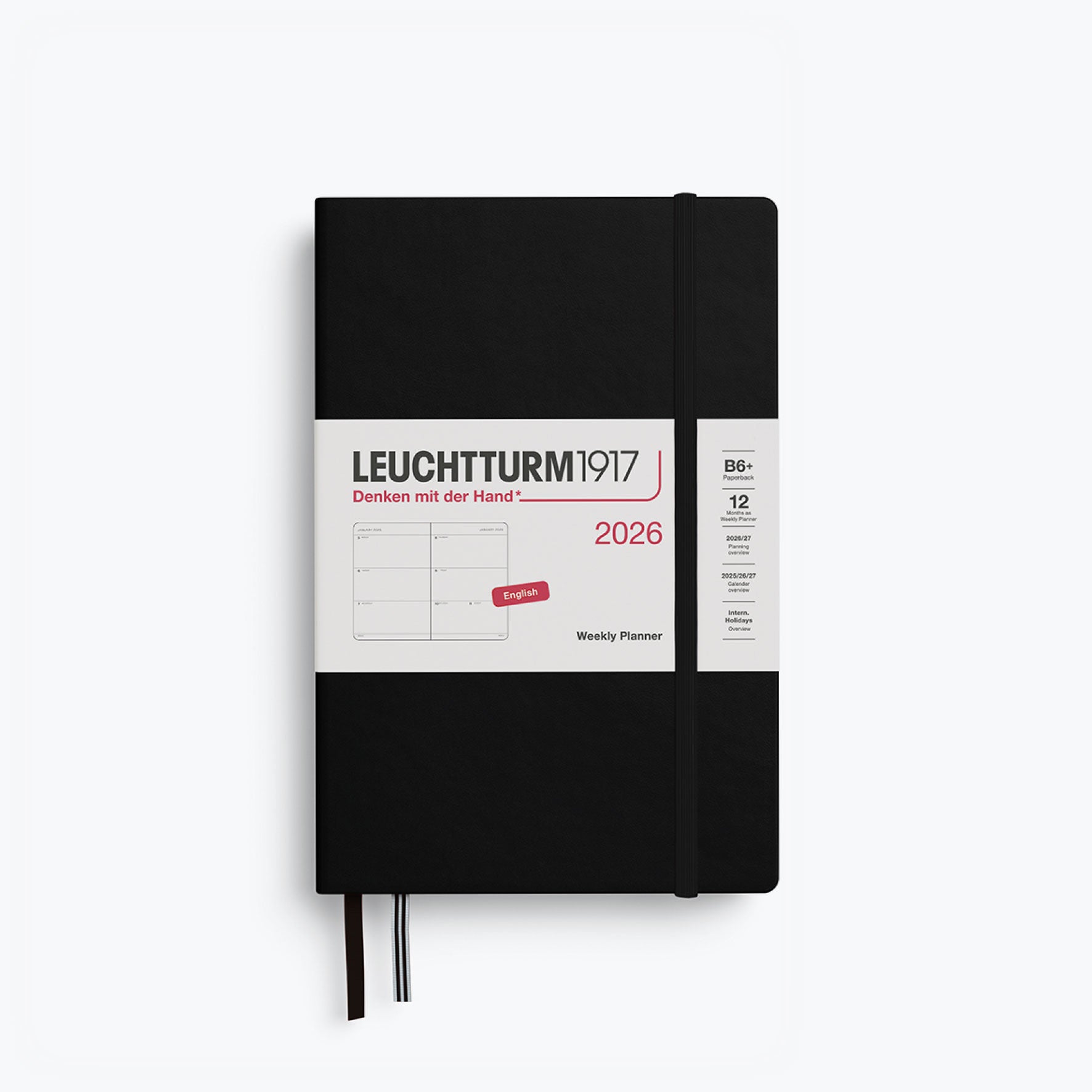 Leuchtturm1917 - 2026 Diary - Weekly Planner - B6+ - Black