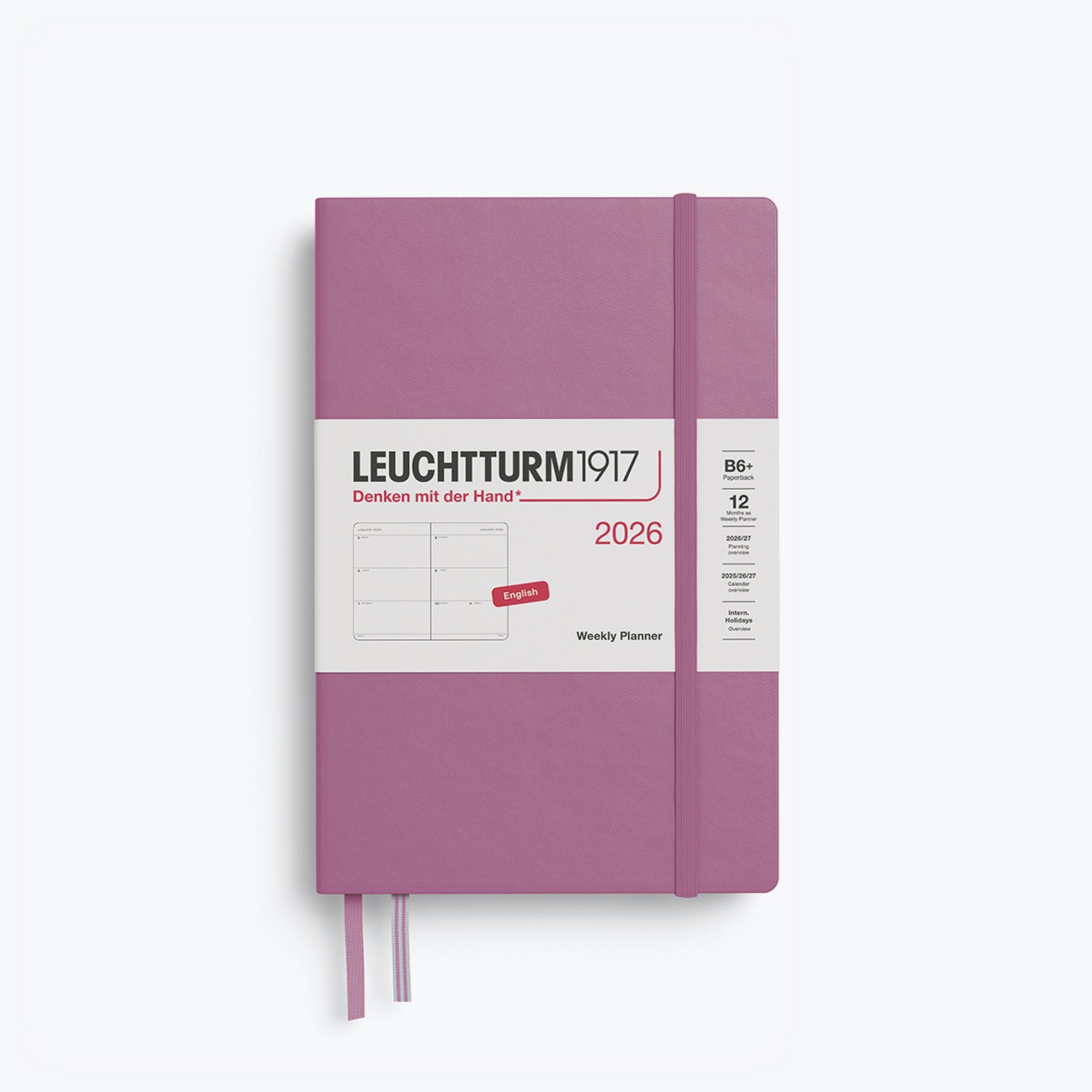 Leuchtturm1917 - 2026 Diary - Weekly Planner - B6+ - Dusty Rose