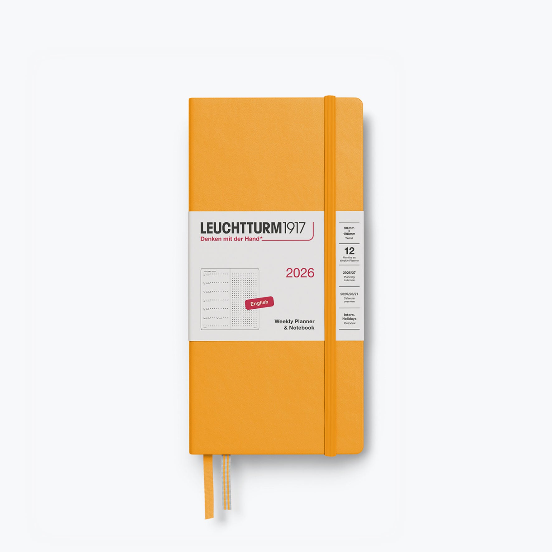 Yellow Leuchtturm1917 Wallet format weekly dotted notebook