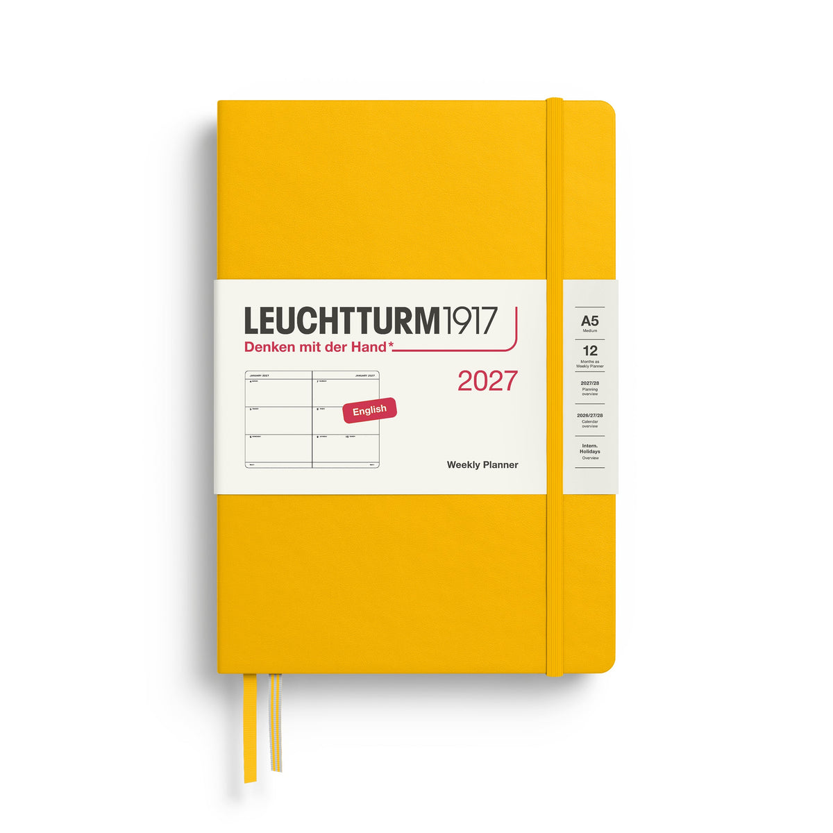 Leuchtturm1917 2027 A5 Sunflower Weekly Planner diary, hardcover