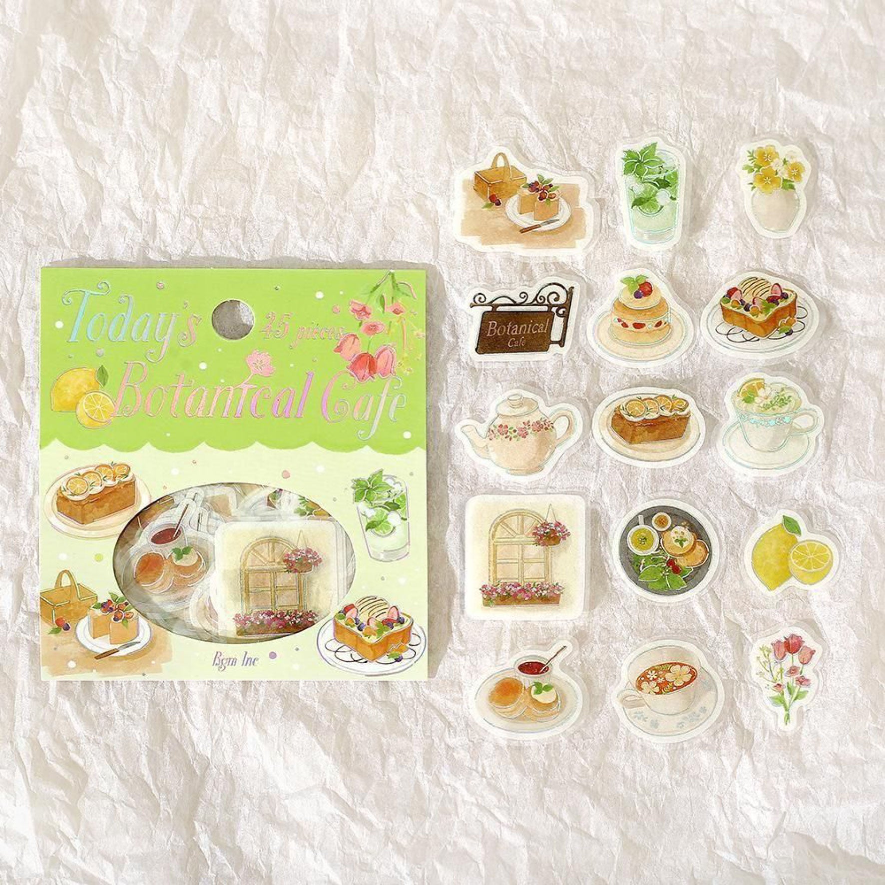 BGM - Planner Sticker - Flake Seal - Cafe Day - Botanical Coffee Shop