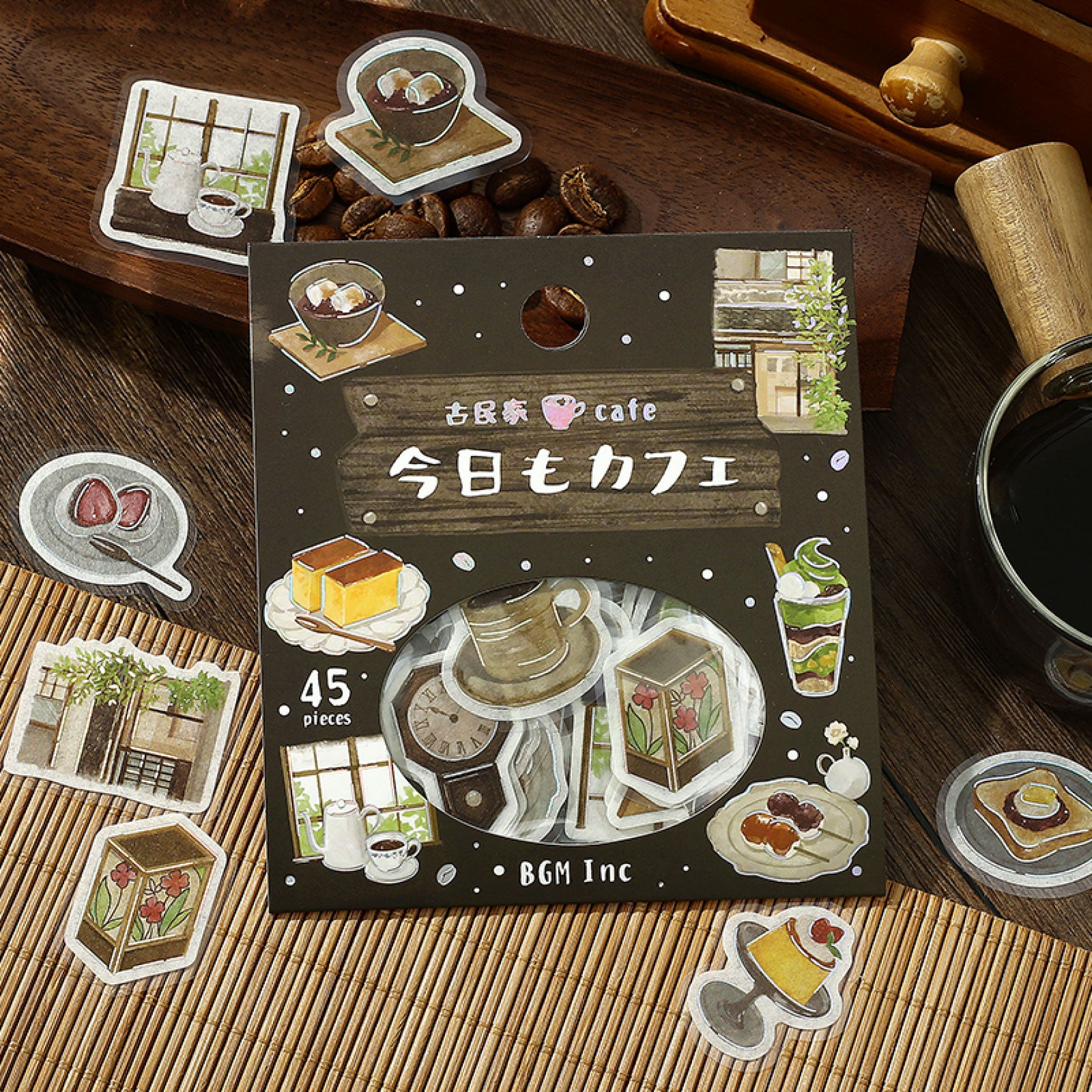 BGM - Planner Sticker - Flake Seal - Cafe Day - Vintage Coffee Shop