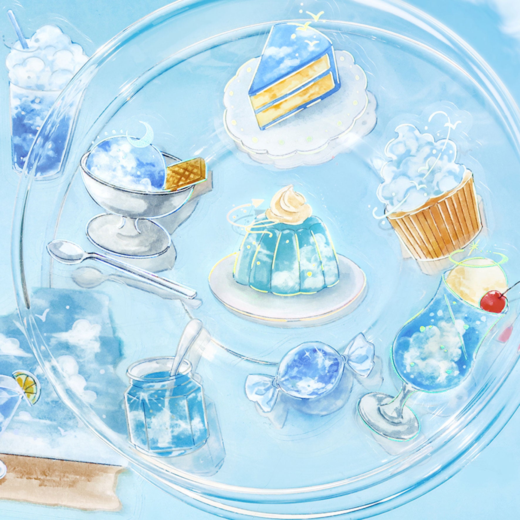 BGM - Planner Sticker - Flake Seal - Cafe a la Mode Sora - Blue Sky