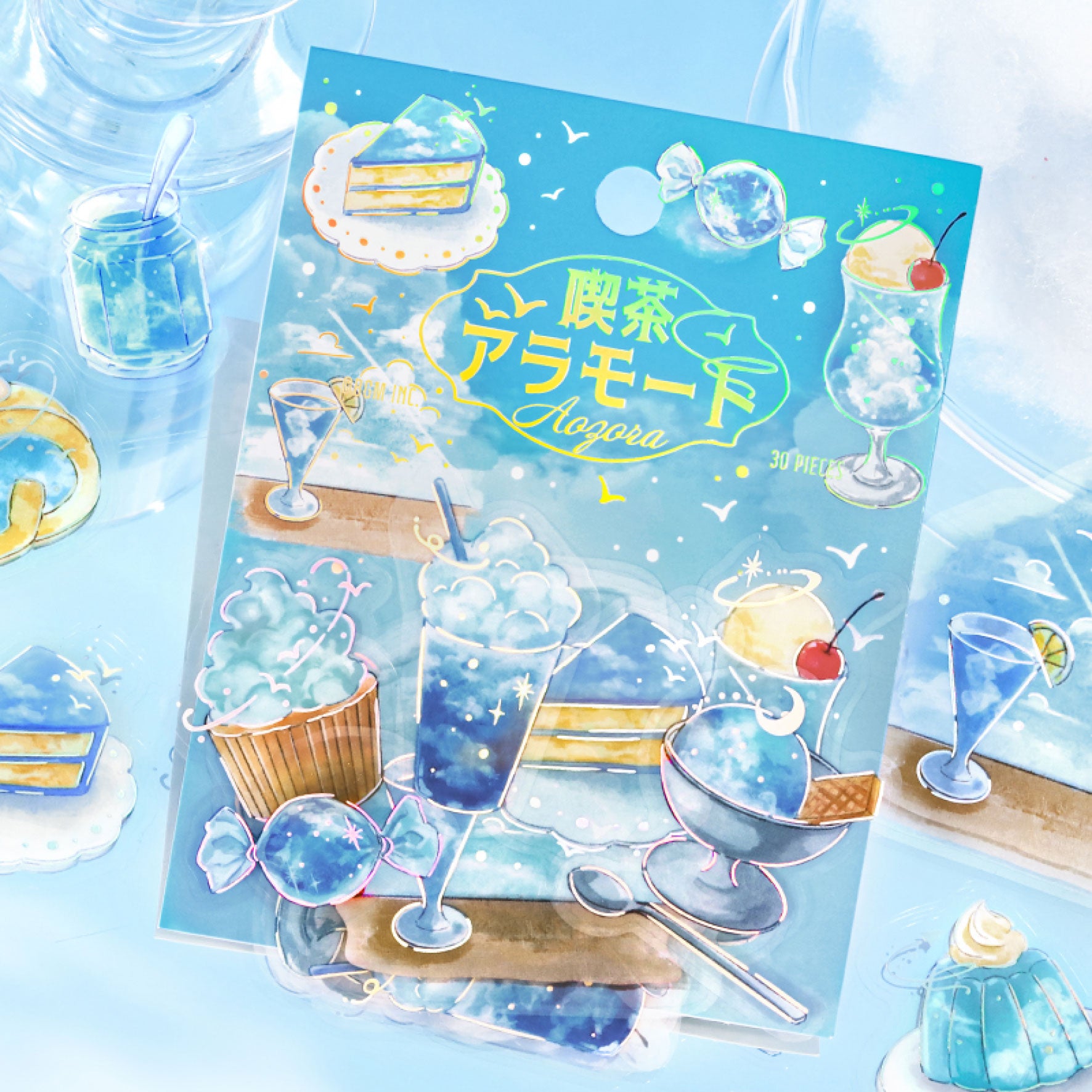 BGM - Planner Sticker - Flake Seal - Cafe a la Mode Sora - Blue Sky