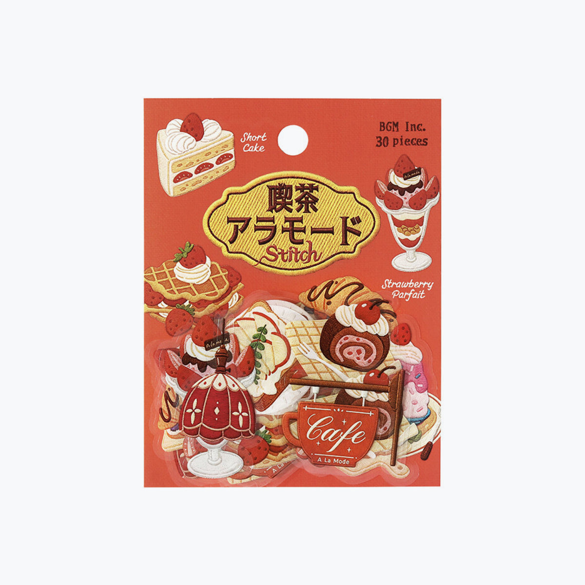 BGM - Planner Sticker - Flake Seal - Cafe a la Mode (Stitch) - Red