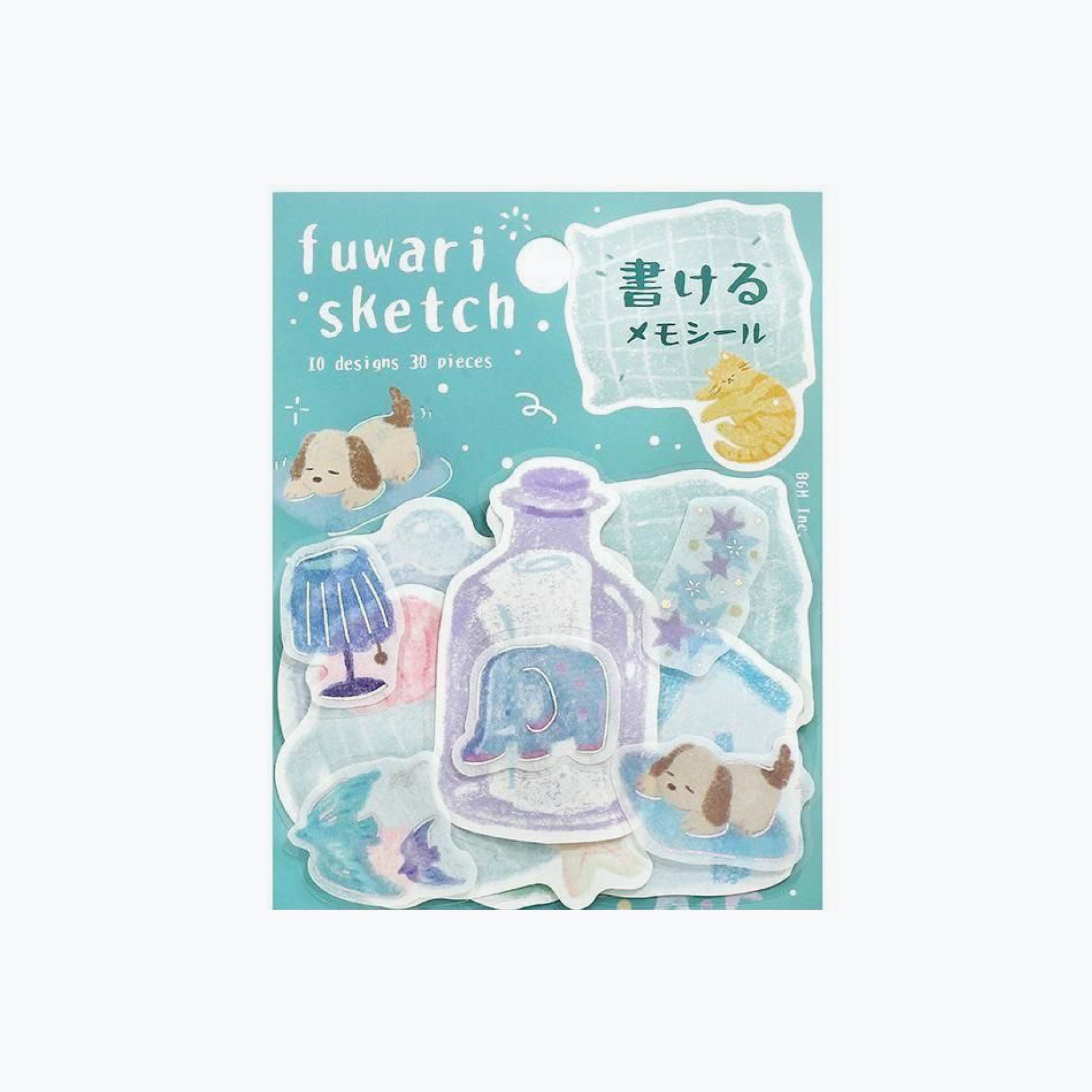 BGM - Planner Sticker - Flake Seal - Fuwari Sketch - Blue