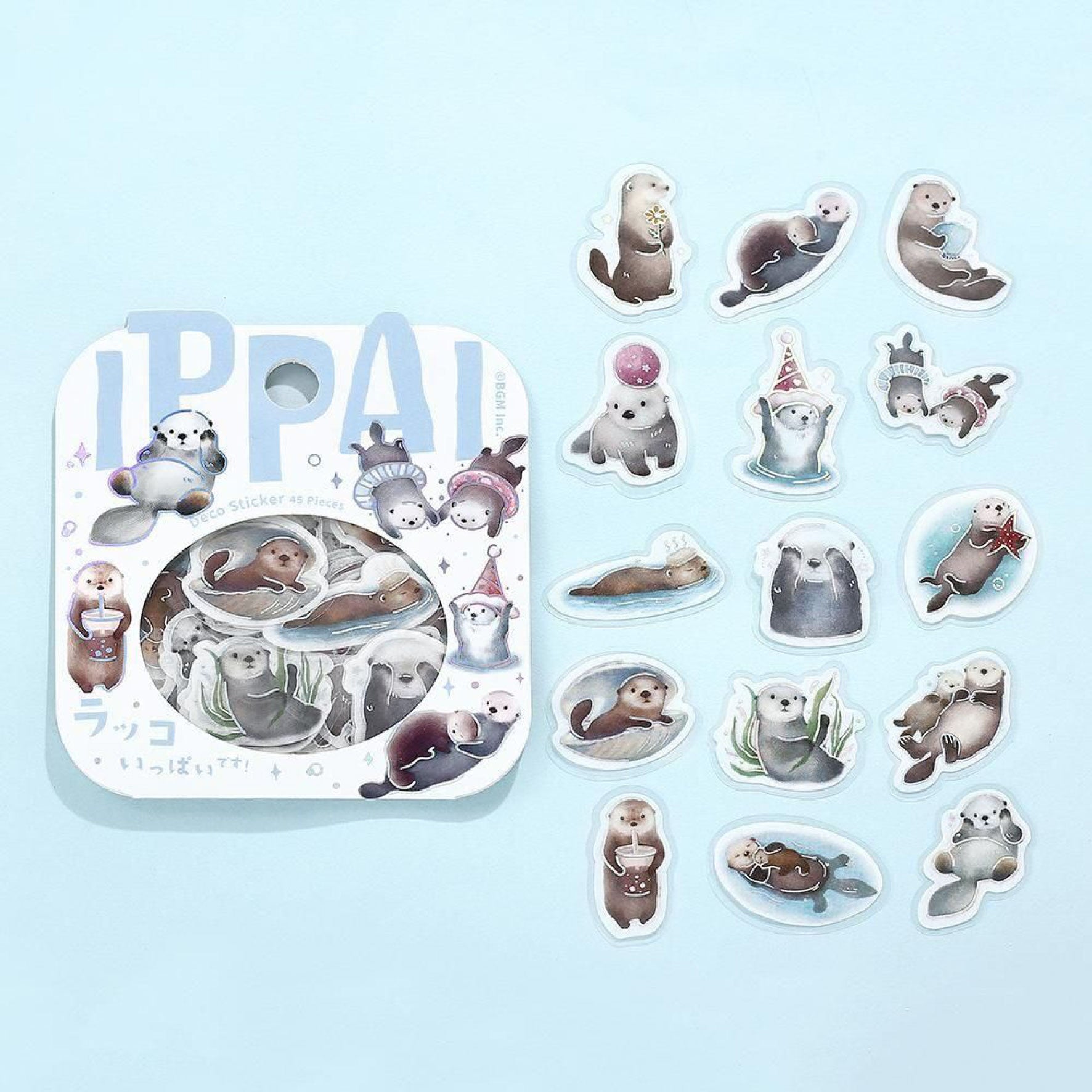 BGM - Planner Sticker - Flake Seal - Ippai - Sea Otters