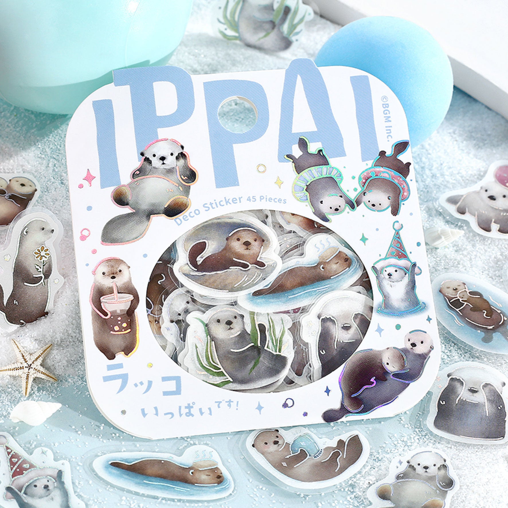 BGM - Planner Sticker - Flake Seal - Ippai - Sea Otters
