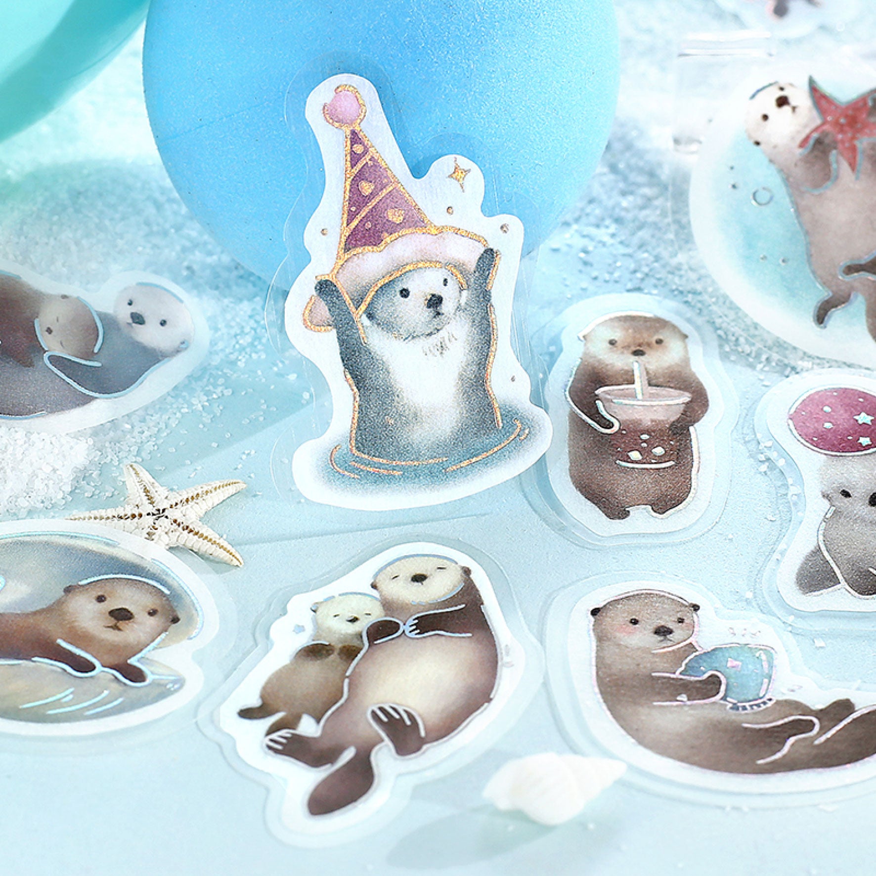 BGM - Planner Sticker - Flake Seal - Ippai - Sea Otters
