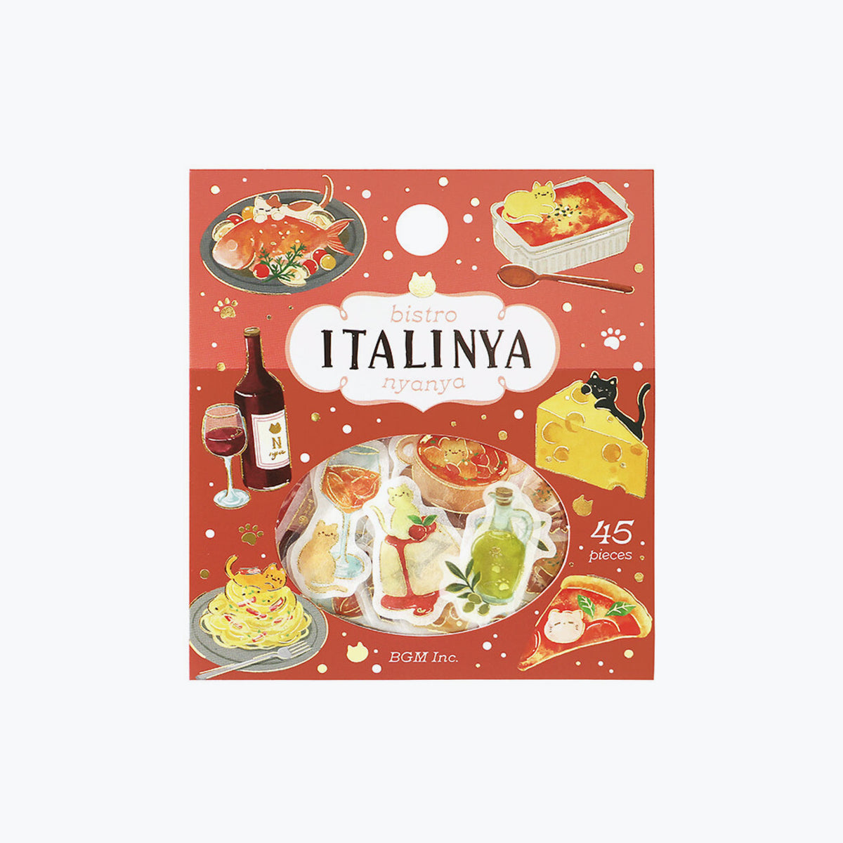 BGM - Planner Sticker - Flake Seal - Let's Eat, Meow! - Italian Bistro