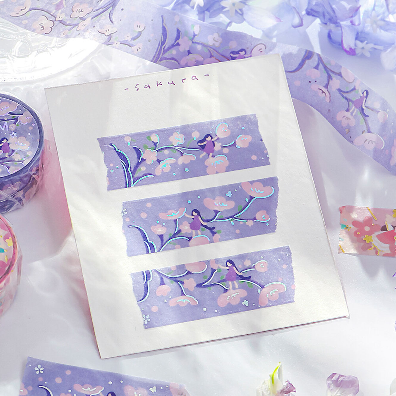 BGM - Washi Tape - Flower Story - Purple <Outgoing>