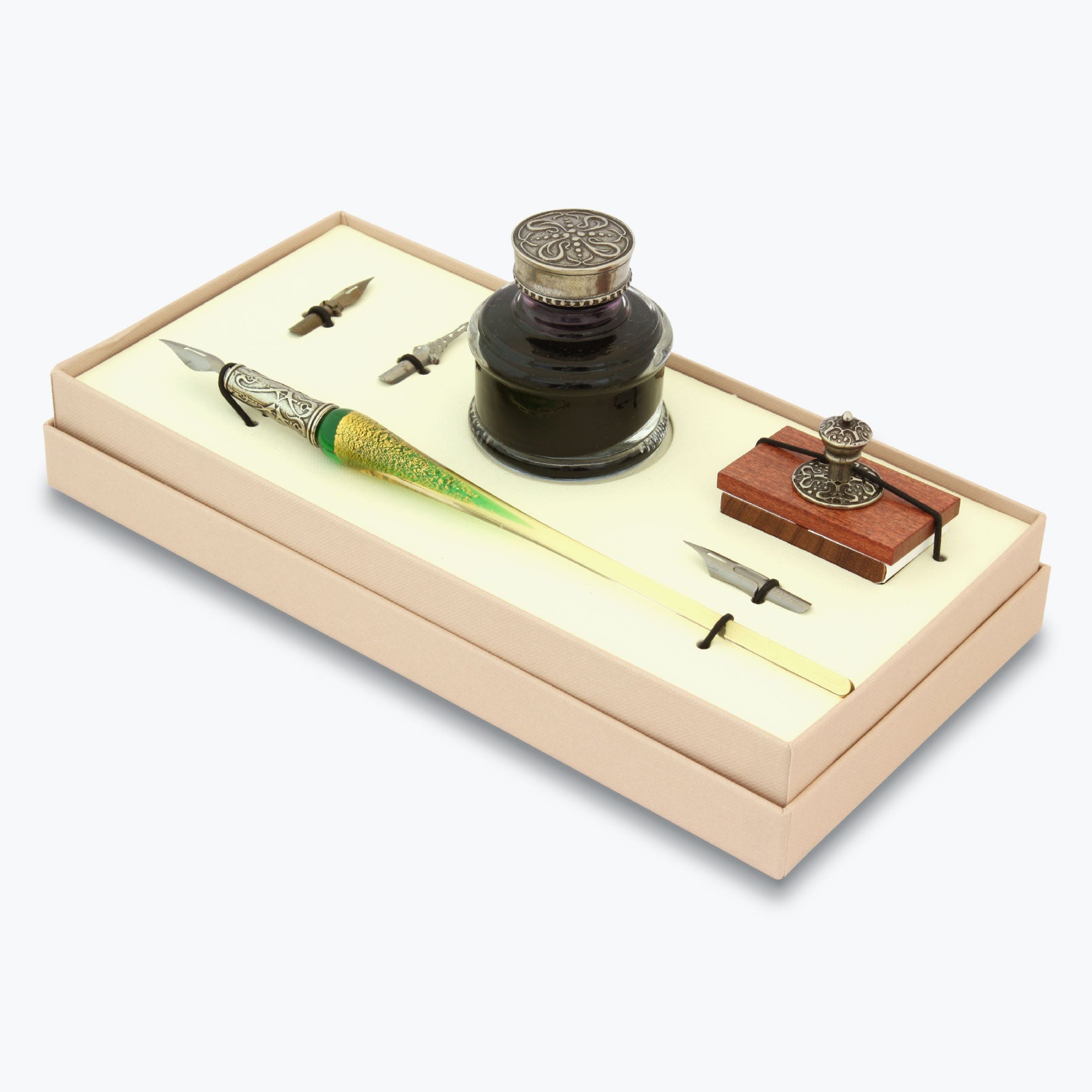 Bortoletti - Writing Pen Set - Murano Glass - Green <Outgoing>