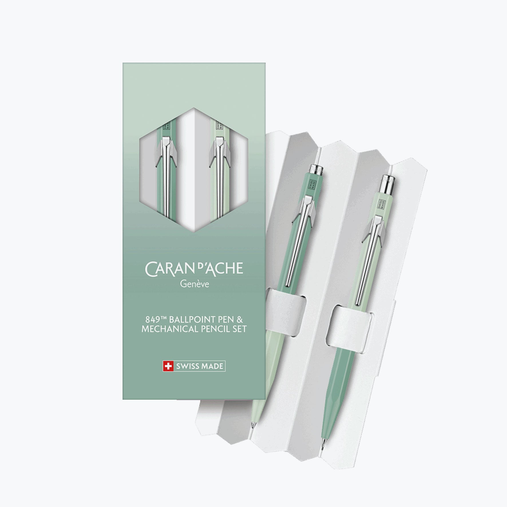 Caran d'Ache - Ballpoint Pen + Mechanical Pencil - 849 Misty Forest