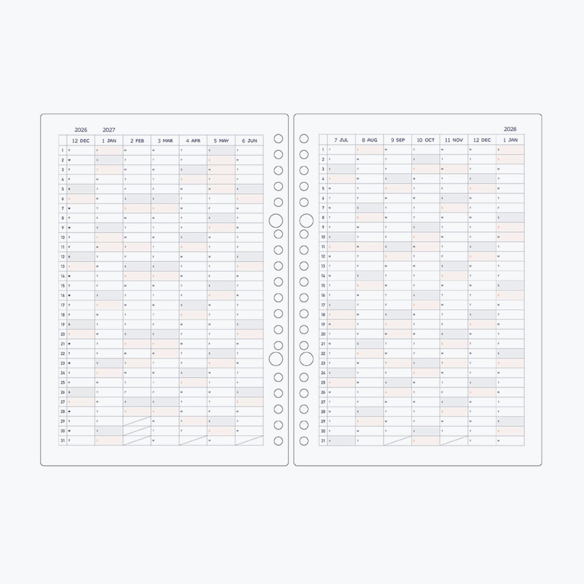 Kleid x Eric - 2027 Diary - Binder Refill - A5 - White