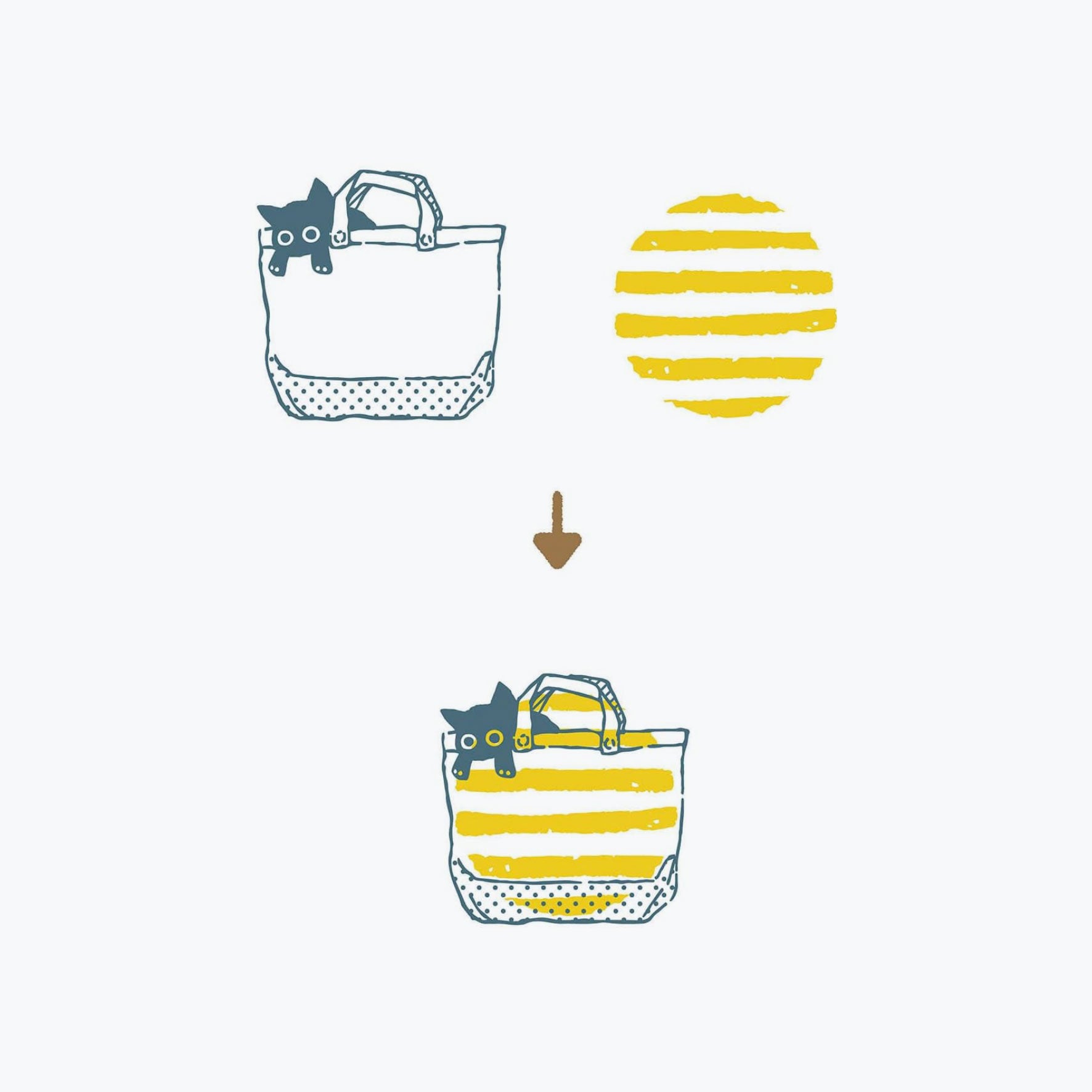 Kutsuwa - Stamp - Hancoco Slide - Cat Bag