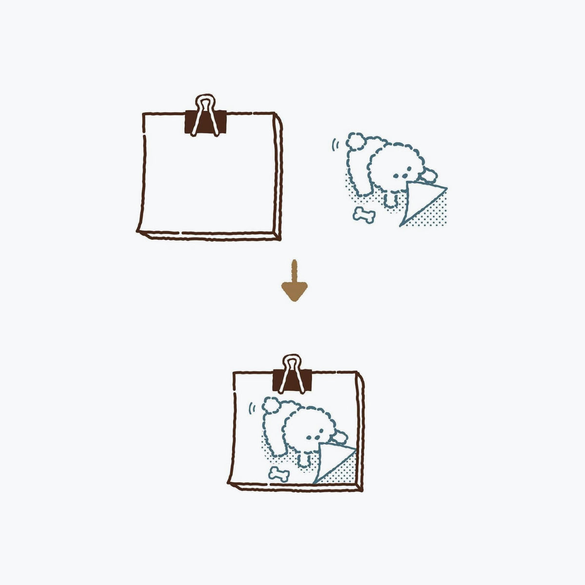 Kutsuwa - Stamp - Hancoco Slide - Dog Note