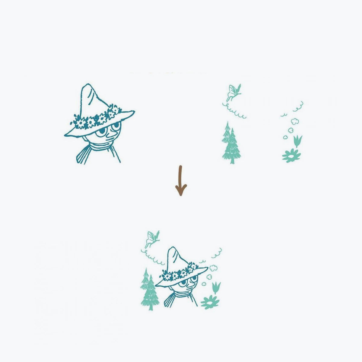 Kutsuwa - Stamp - Hancoco Slide - Moomin - Snufkin