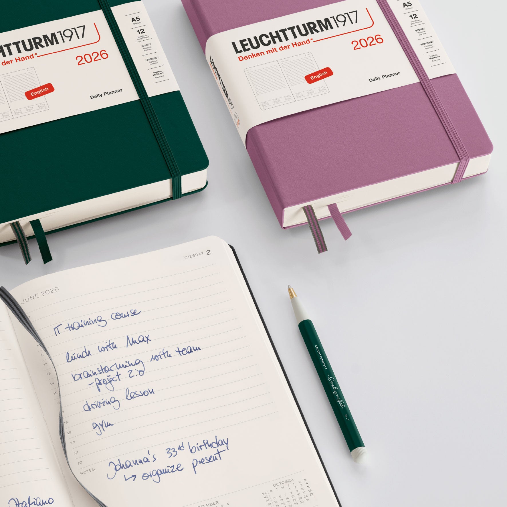 Leuchtturm1917 - 2026 Diary - Daily Planner - A5 - Dusty Rose