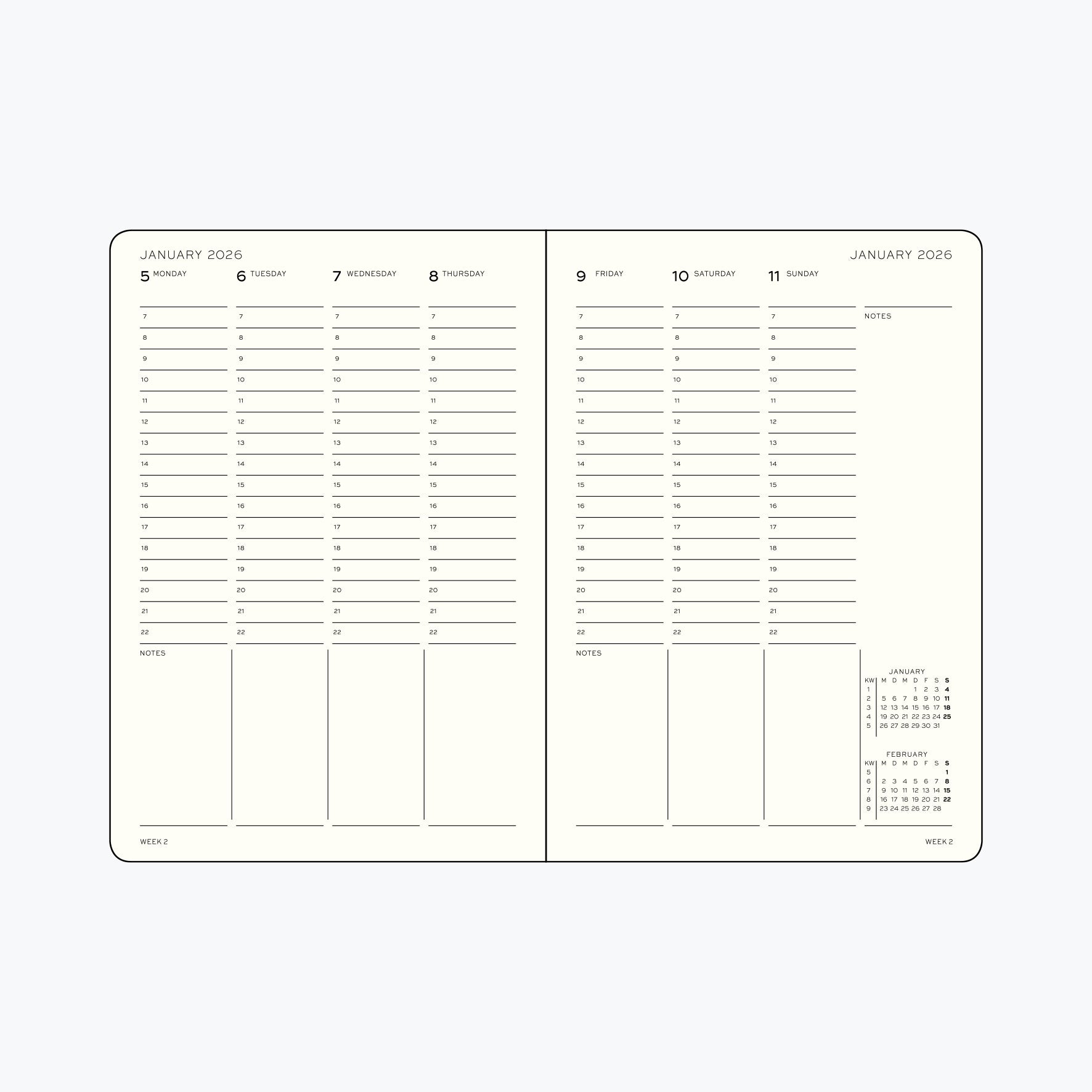 Leuchtturm1917 - 2026 Diary - Week Planner - A5 - Spring Leaf