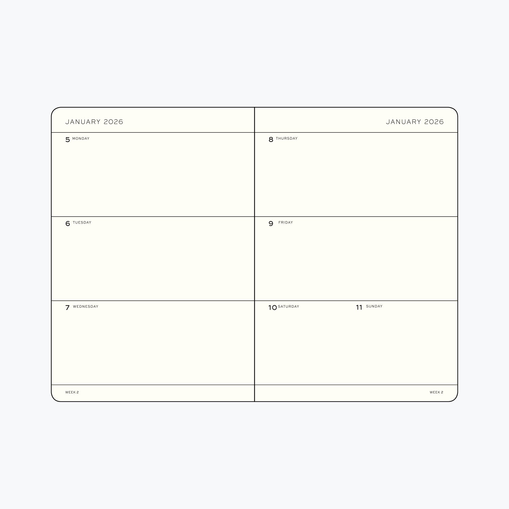 Leuchtturm1917 - 2026 Diary - Weekly Planner - A5 - Deep Sea (Hard)