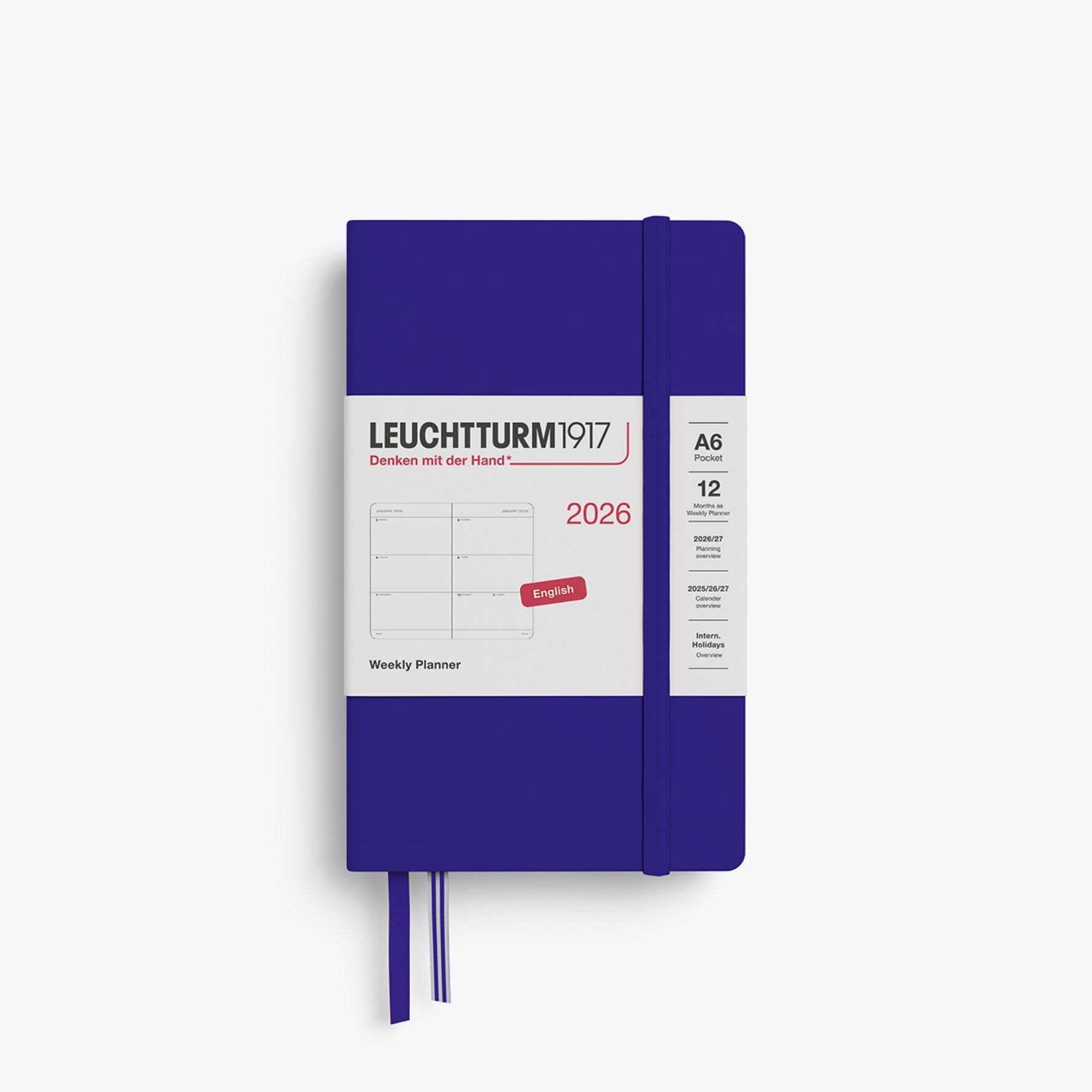 Leuchtturm1917 - 2026 Diary - Weekly Planner - A6 - Ink (Hard)