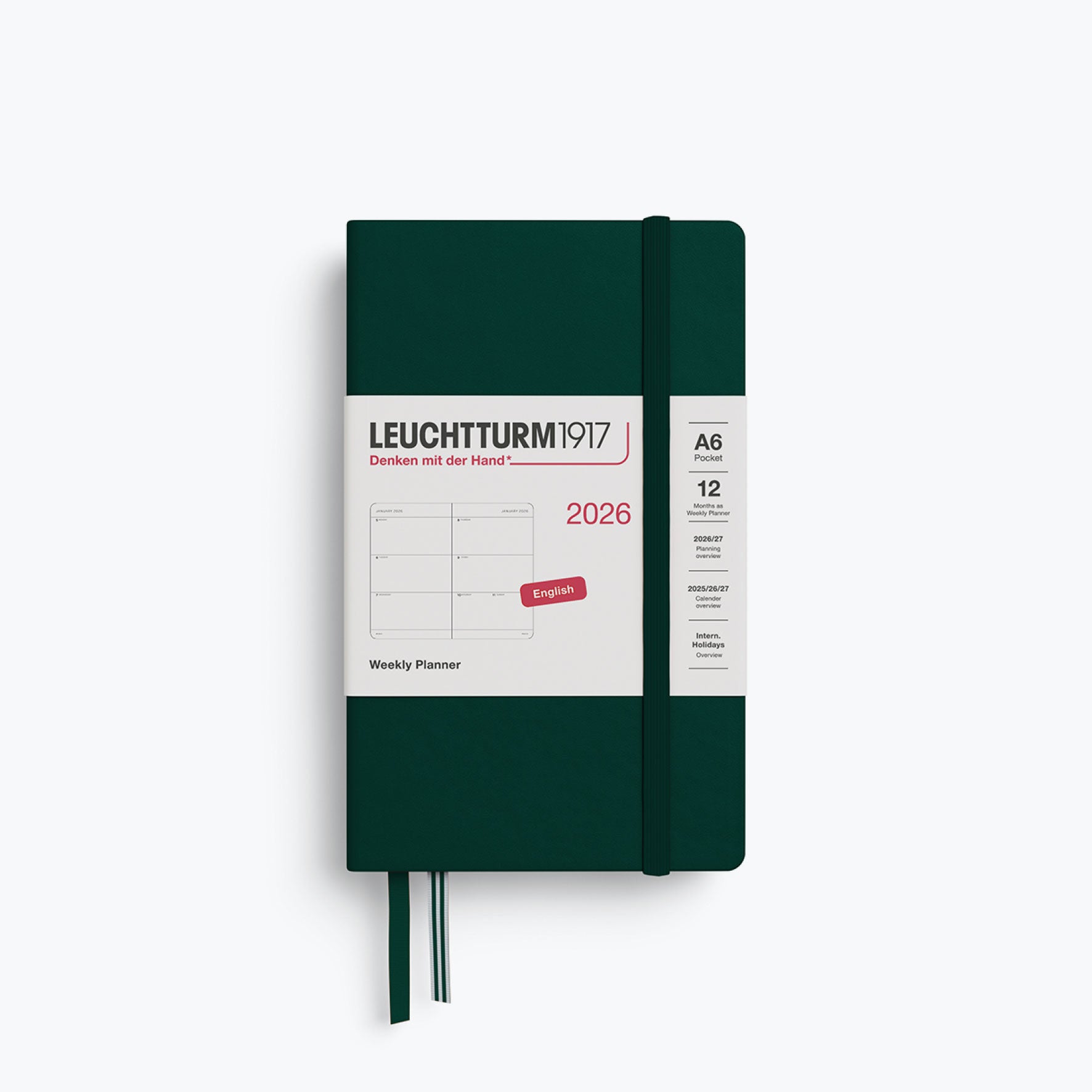 Leuchtturm1917 - 2026 Diary - Weekly Planner - A6 - Forest Green (Hard)