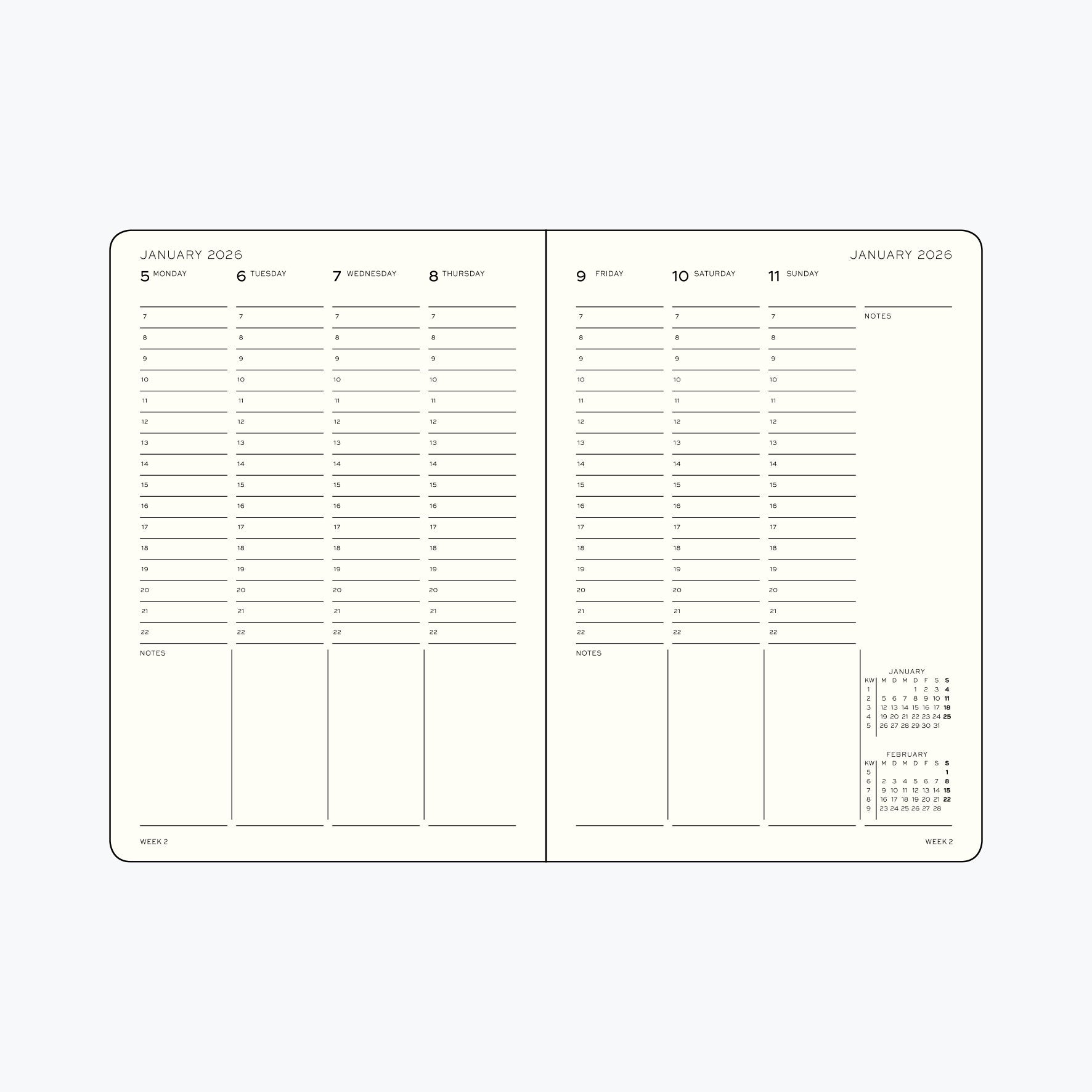 Leuchtturm1917 - 2026 Diary - Week Planner - B5 - Black