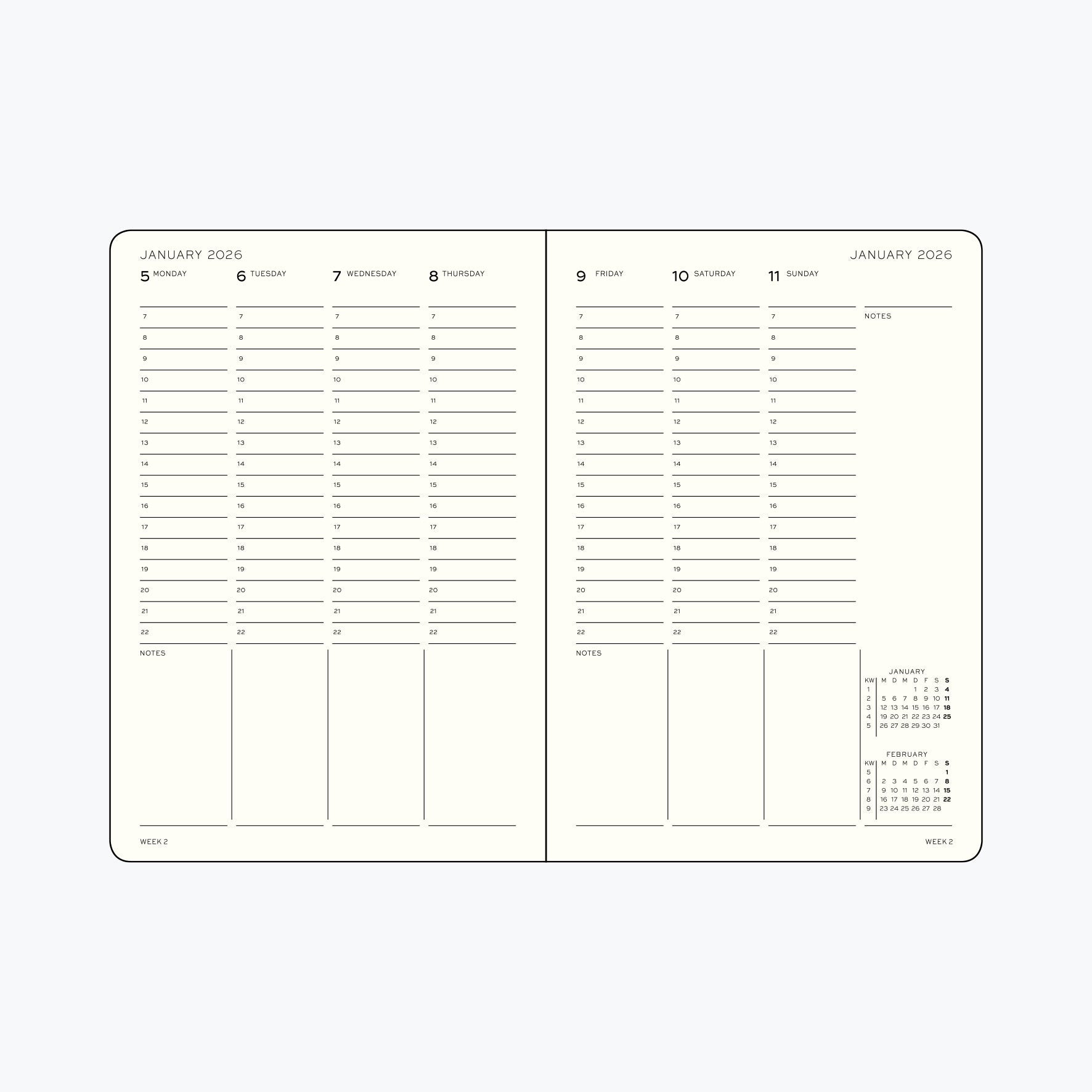 Leuchtturm1917 - 2026 Diary - Week Planner - B5 - Spring Leaf