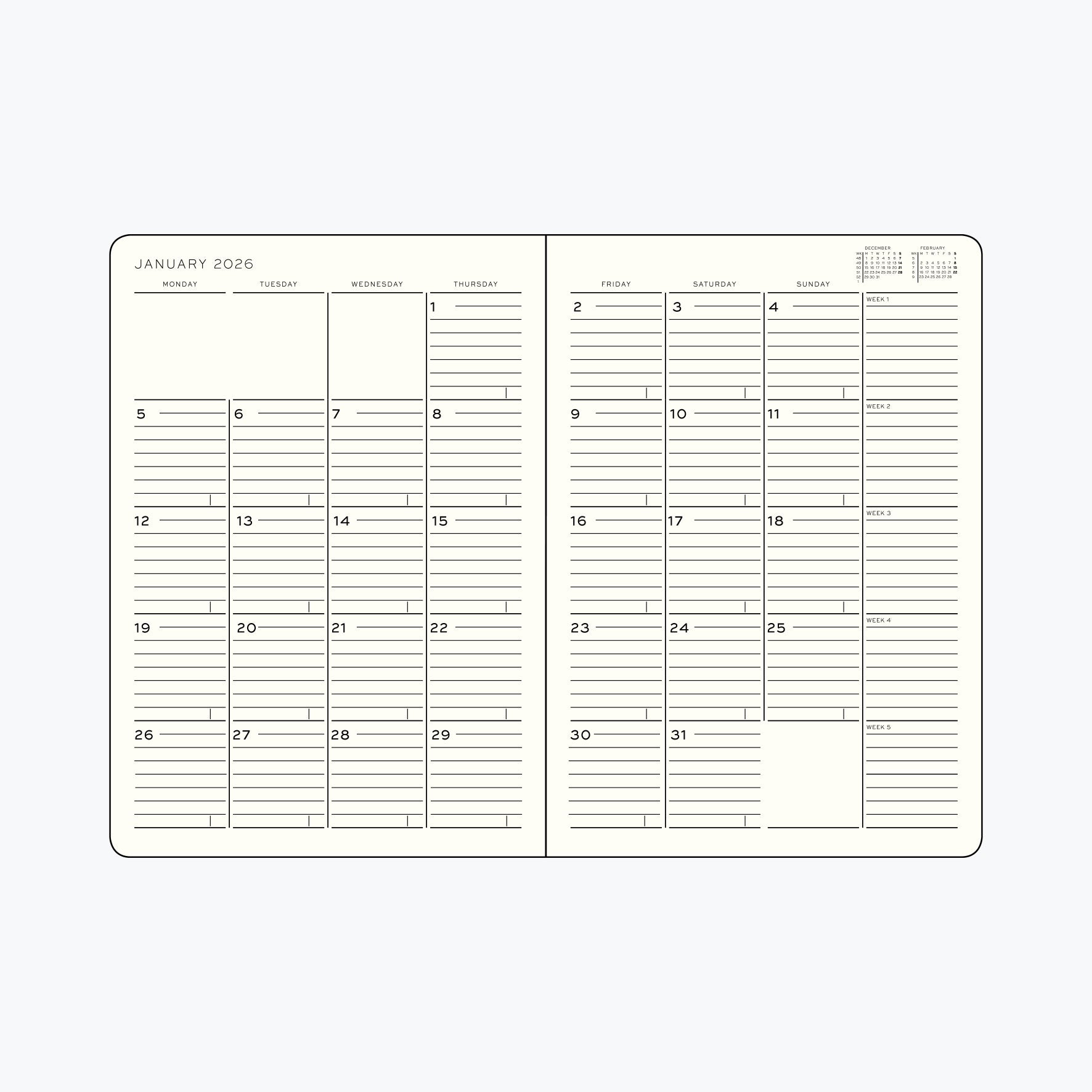 Leuchtturm1917 - 2026 Diary - Monthly Notebook - B6 - Forest Green