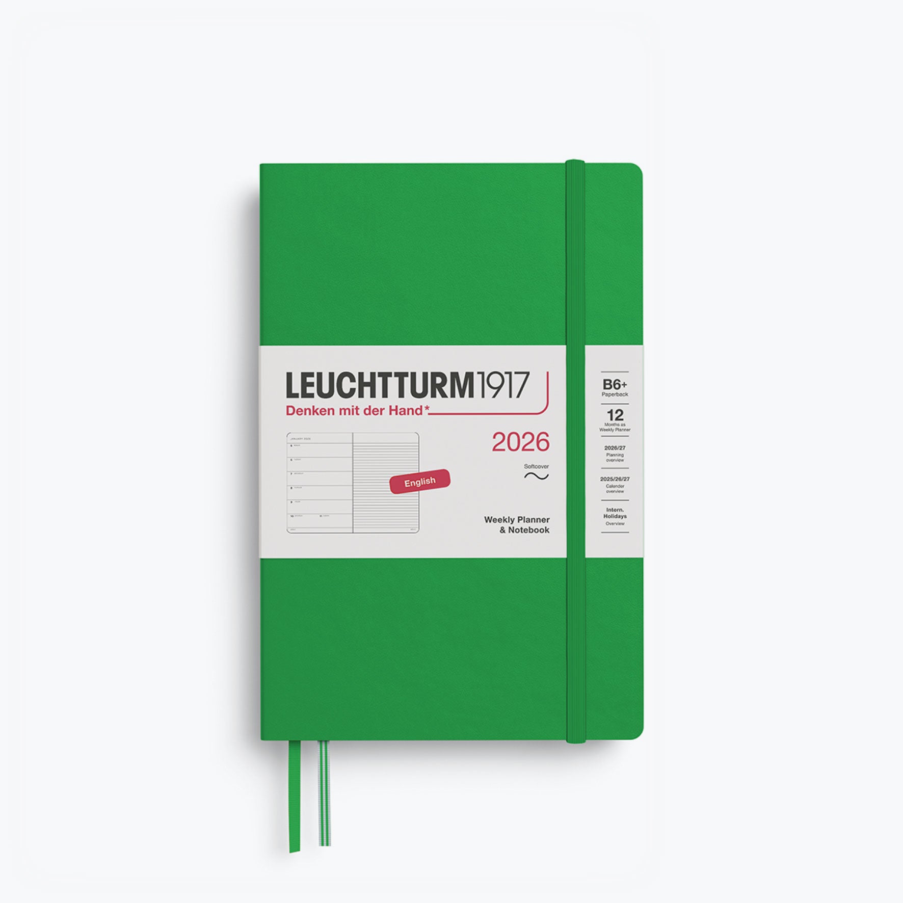 Leuchtturm1917 - 2026 Diary - Weekly Notebook - B6+ - Spring Leaf