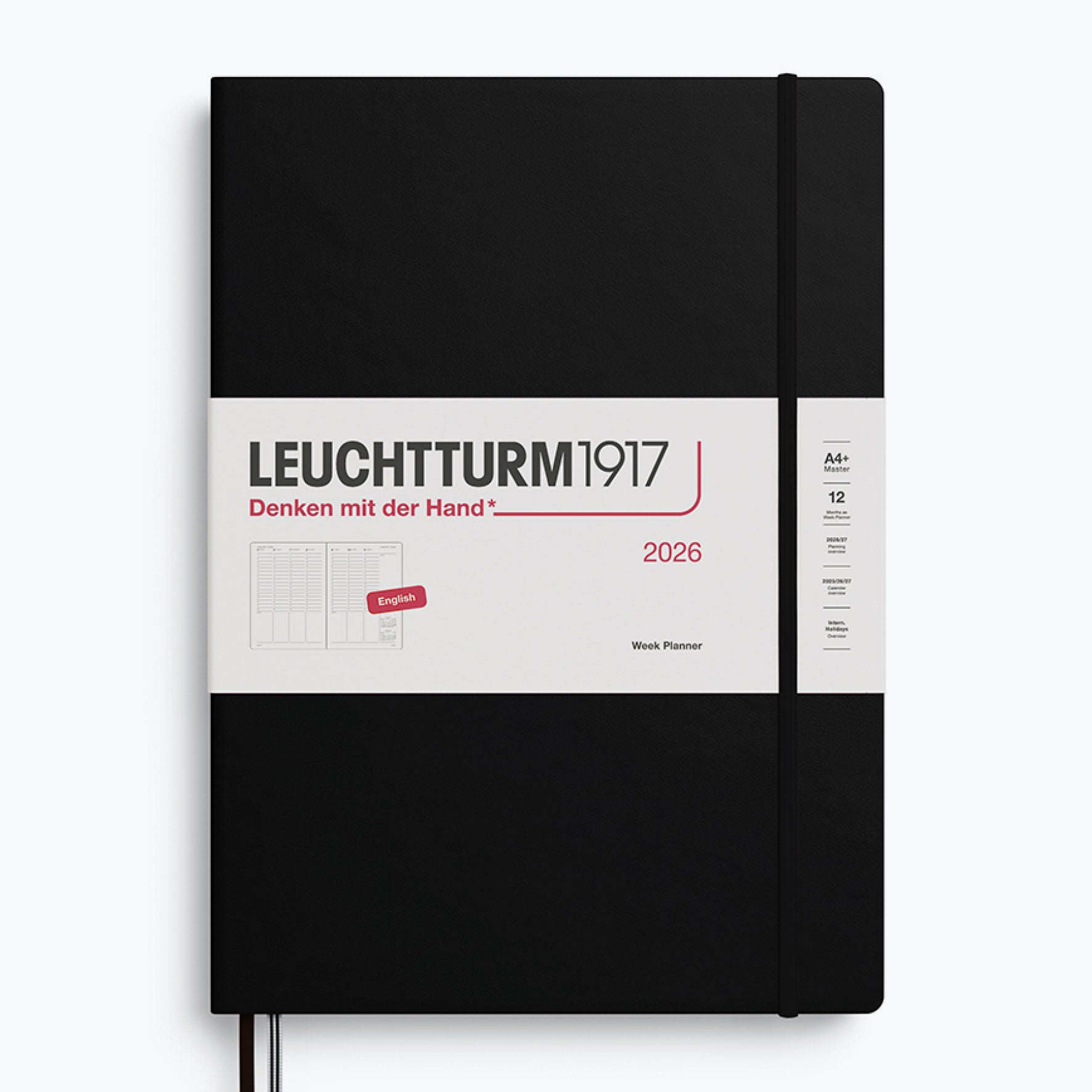 Leuchtturm1917 - 2026 Diary - Week Planner - A4 - Black