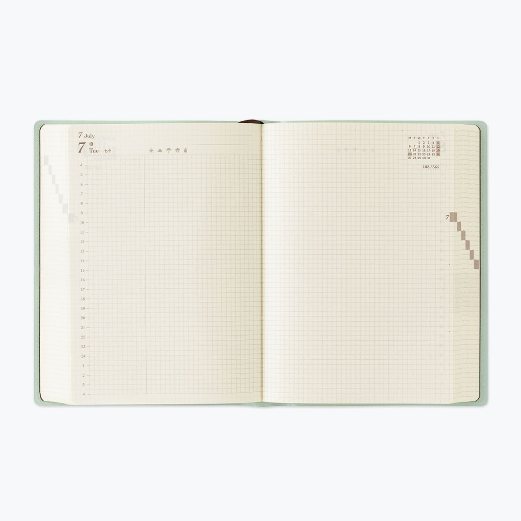 Midori - 2026 Diary - Hibino - A6 - Blue-Green