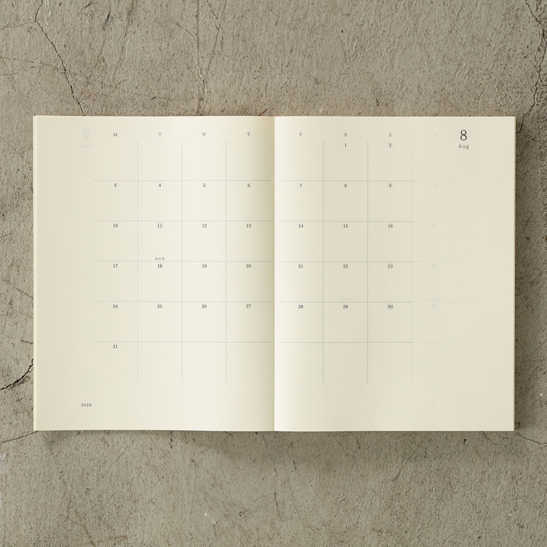 Midori - 2026 Diary - MD Notebook - A4 Thin