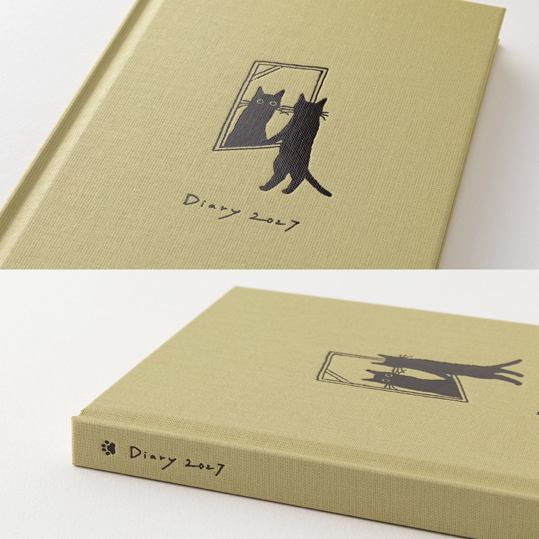 Midori - 2027 Diary - Book Style - B6 - Cats Beige