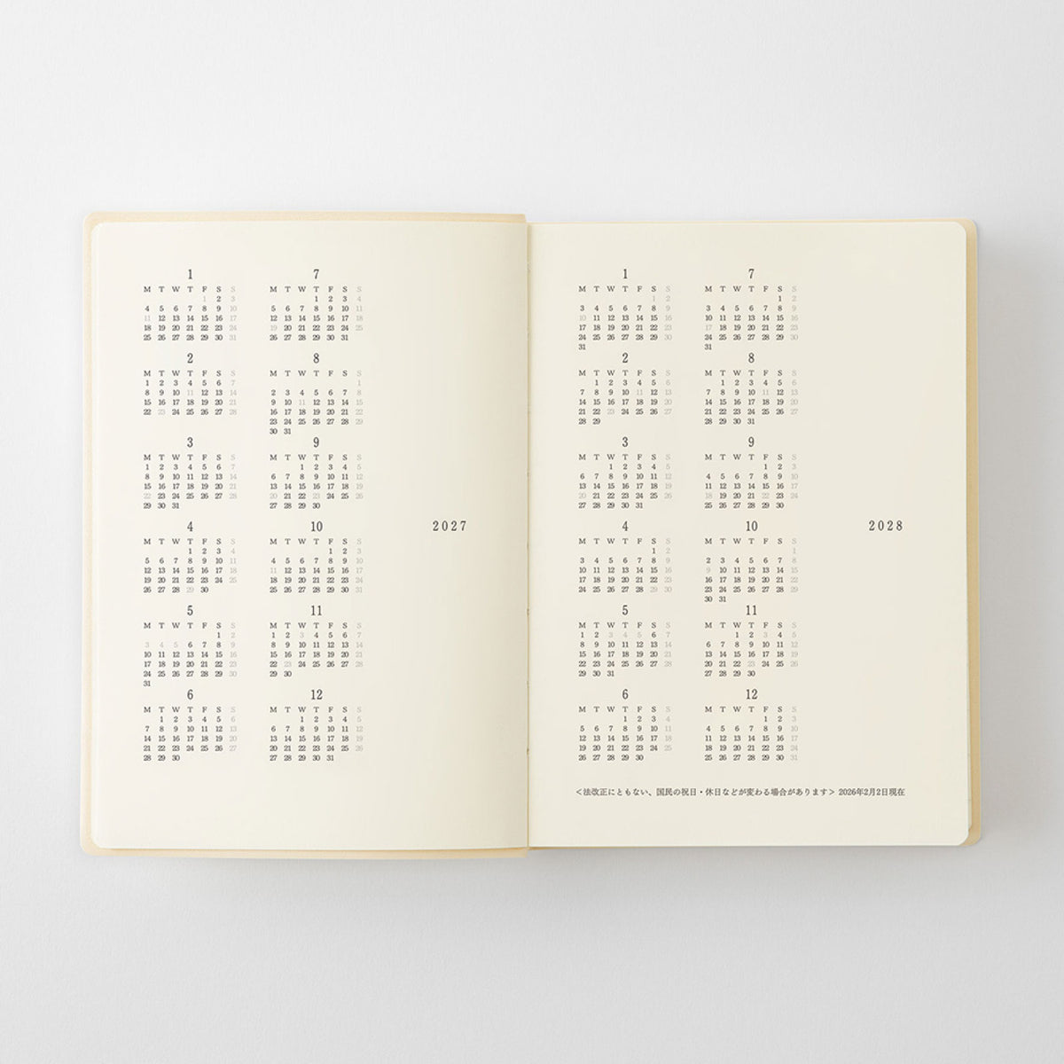 Midori - 2027 Diary - MD 1Day 1Page - A6