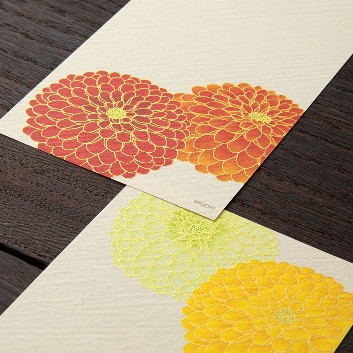 Midori - Letter Pad - Kami - Pompon Chrysanthemum