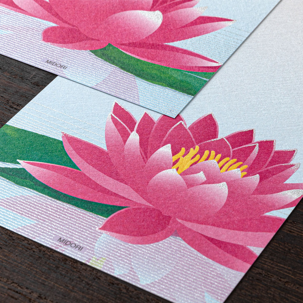 Midori - Letter Pad - Kami - Water Lily Reflection