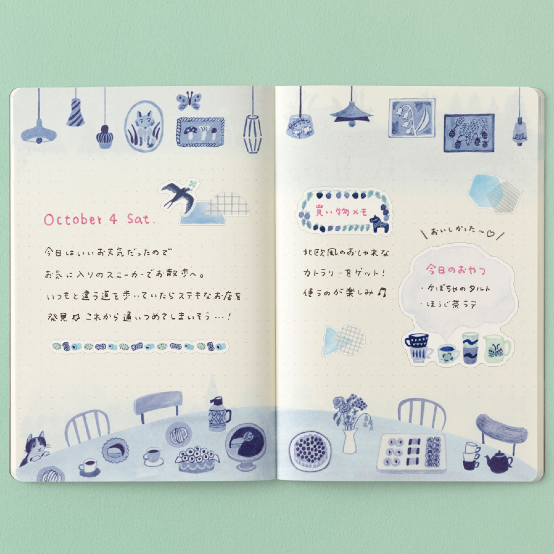 Midori - Notebook - Yuru Log - B6 - Blue Nordic