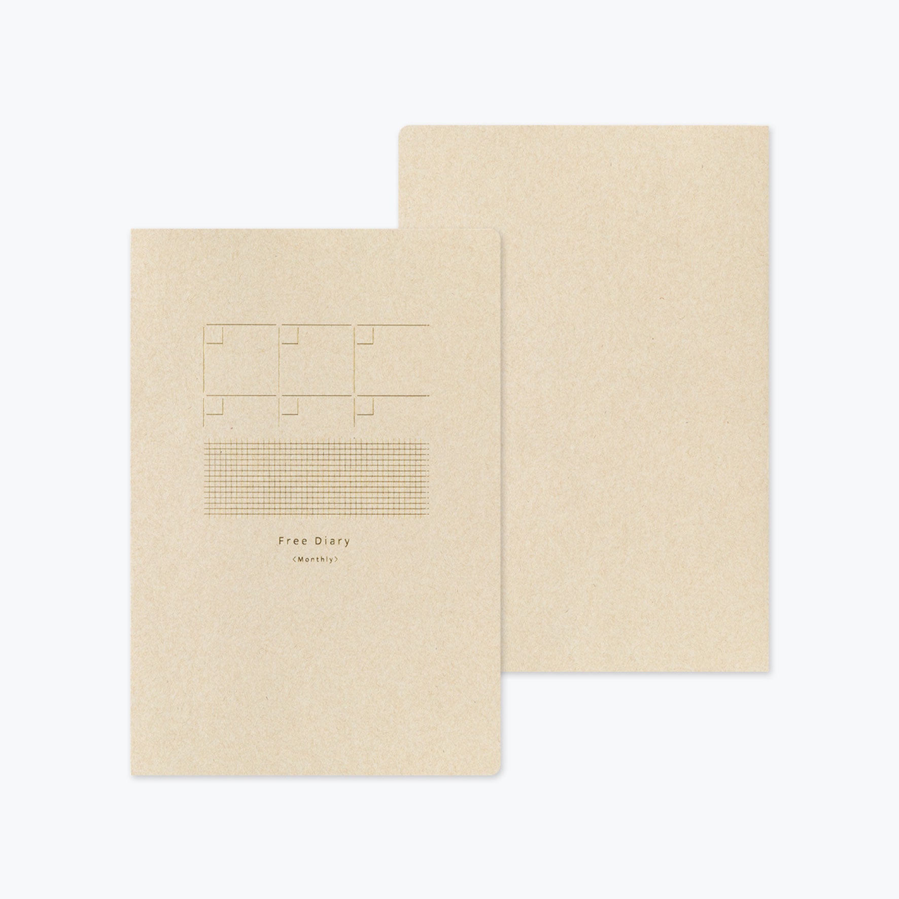 Midori - Notebook - Yuru Log - B6 - Free Diary Monthly - Beige