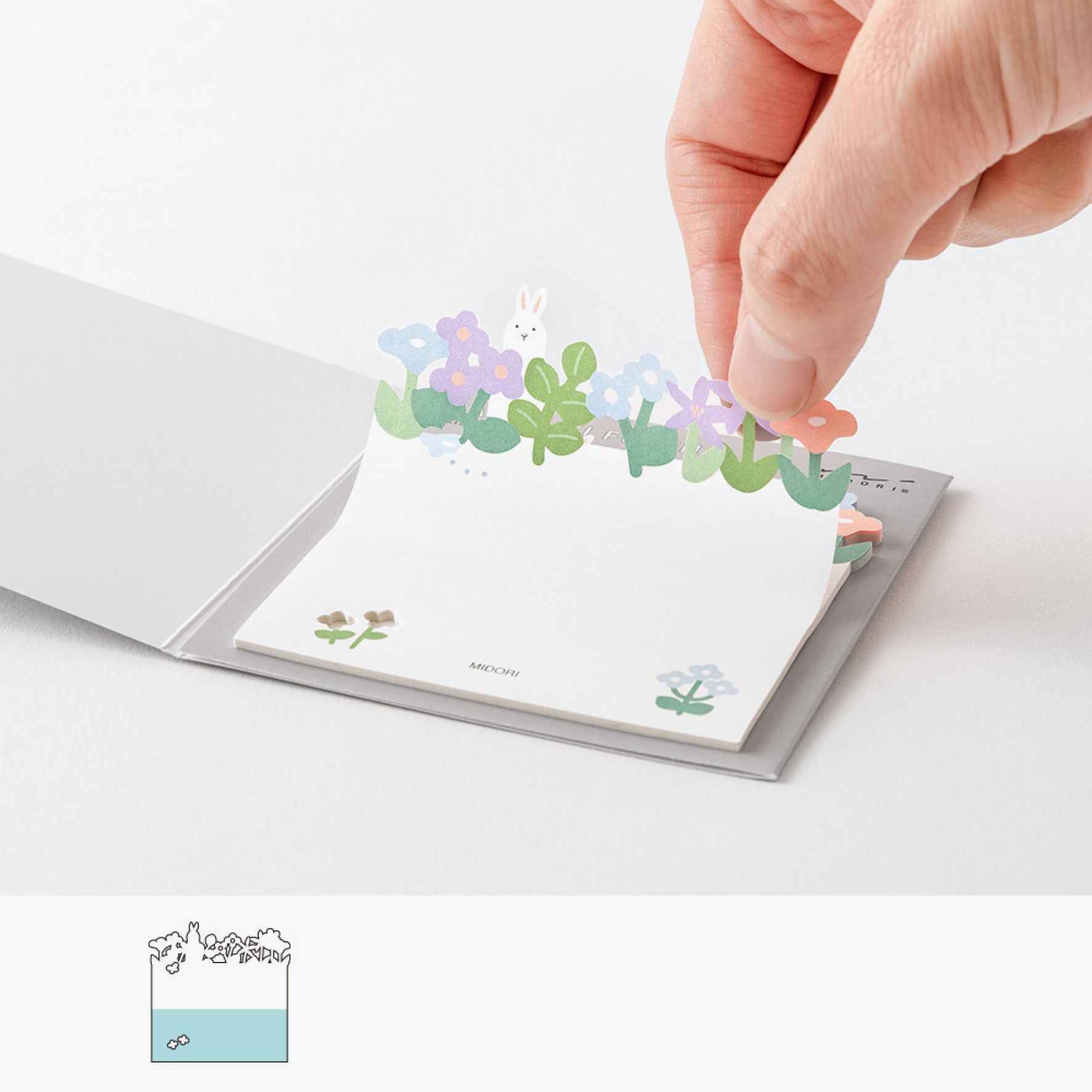 Midori - Notepad - Sticky Notes - Die-Cut - Flower Garden