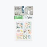 Sheet of Midori glossy transfer stickers featuring traditional nordic floral motifs