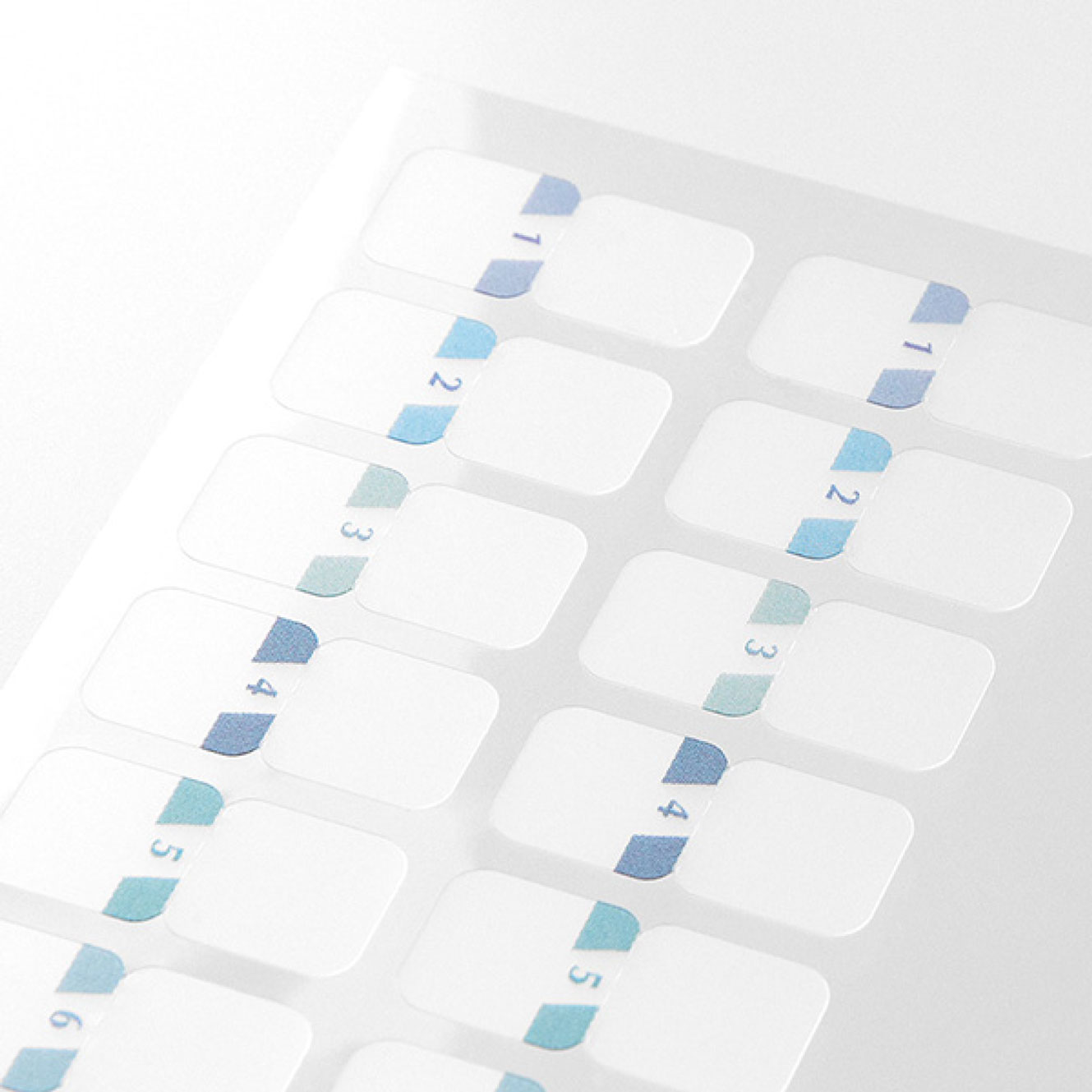 Midori - Planner Sticker - Index Labels - Numbers - Blue