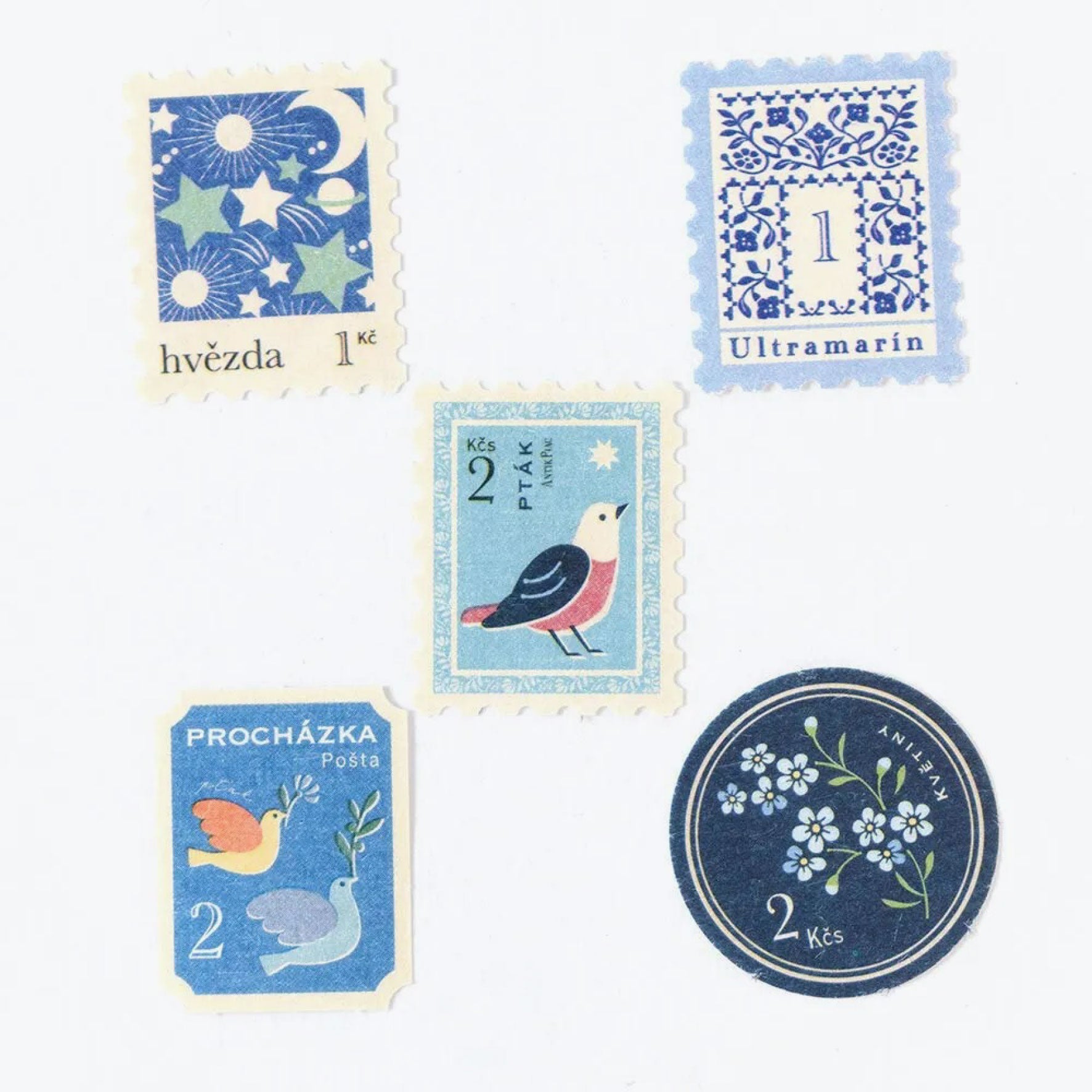 NB Japan - Planner Sticker - Flake Seal - Antik Piac - Blue